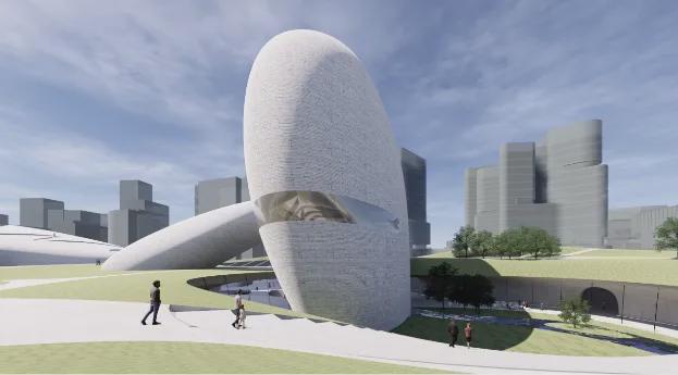 深圳灣文化廣場項(xiàng)目&lsquo;巨石&rsquo;造型顯現(xiàn),預(yù)計(jì)2025年建成